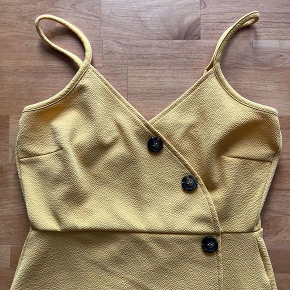 FULL CIRCLE yellow tank dress with buttons EUC medium - Picture 1 of 5